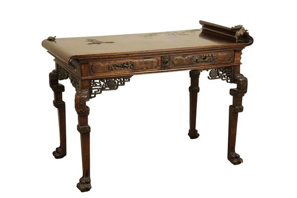 GABRIEL VIARDOT (1830-1904): A JAPONISM HARDWOOD SIDE TABLE