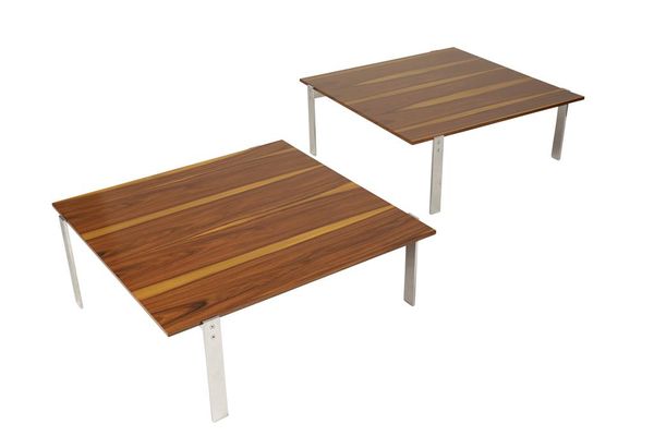 EJVIND KOLD CHRISTENSEN: A PAIR OF BRAZILIAN ROSEWOOD AND CHROME TABLES