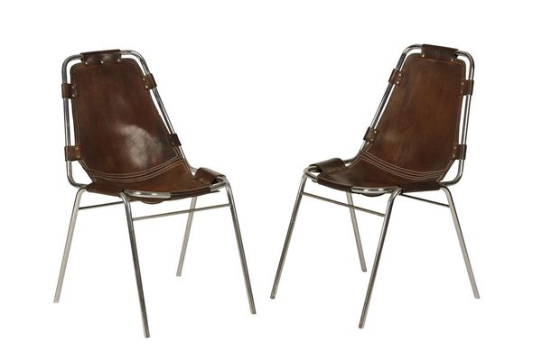 CHARLOTTE PERRIAND FOR CASSINA: A PAIR OF "LES ARC" CHAIRS