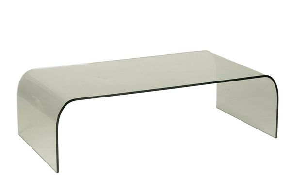 LIGNE ROSET FOR HEAL'S: A "PONT" GLASS LOW OCCASIONAL TABLE