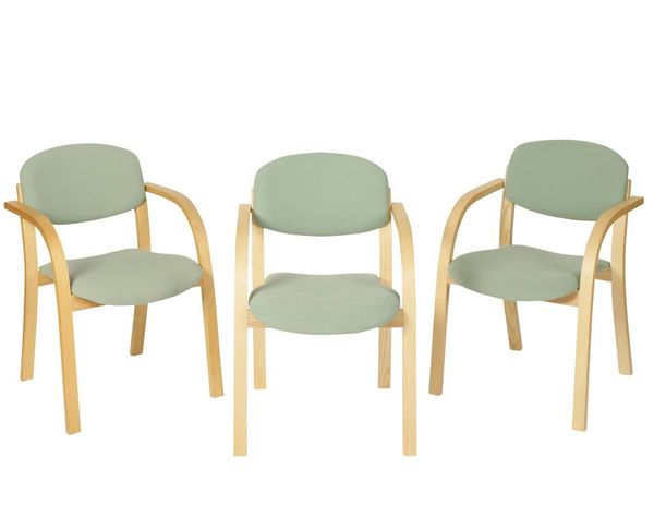 TRANNON: A SET OF TWELVE SOMERSET ASH "4 HOUR" STACKING CHAIRS