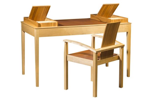 RICHARD WILLIAMS: A MAPLE AND MEDITERRANEAN OLIVE WOOD WRITTING DESK AND CHAIR