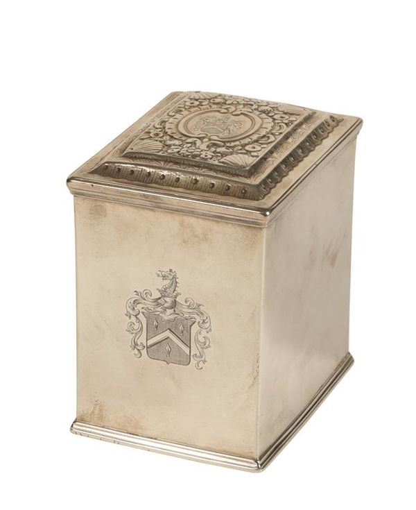 GEORGE III SILVER TEA CADDY