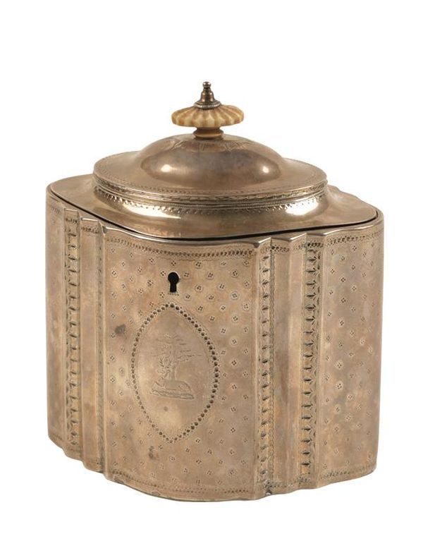 GEORGE III SILVER TEA CADDY