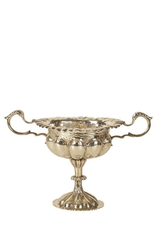 EDWARDIAN ARTS AND CRAFTS SILVER TWIN HANDLE CUP