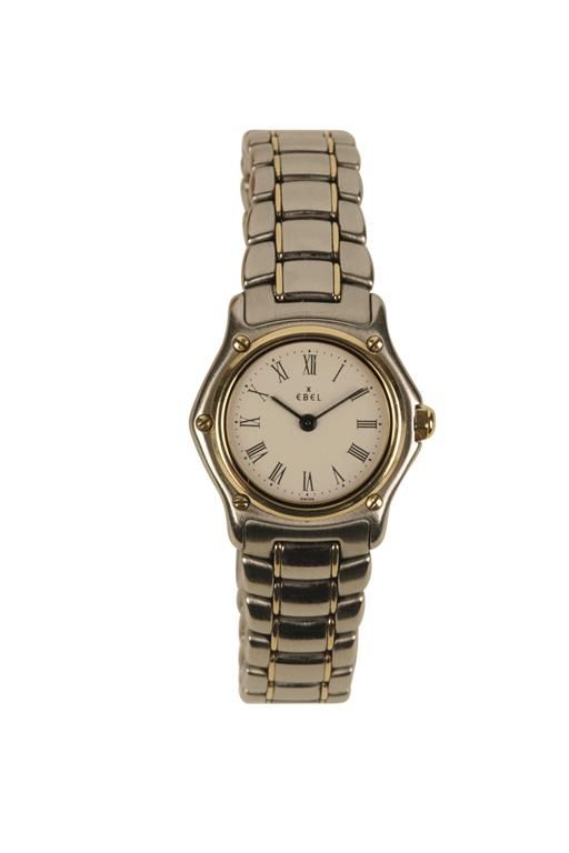 EBEL 18CT GOLD BEZEL AND STAINLESS STEEL LADIES WRIST WATCH