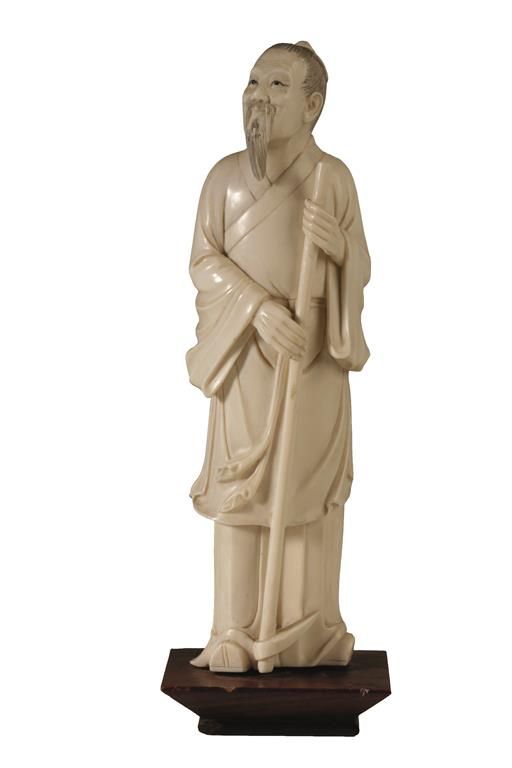 CARVED IVORY FIGURE, QING DYNASTY, 19TH CENTURY