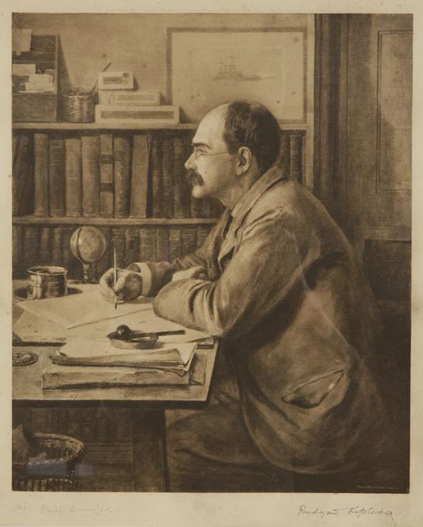 SIR PHILIP BURNE-JONES (1861-1926) A reproduction study of Rudyard Kipling