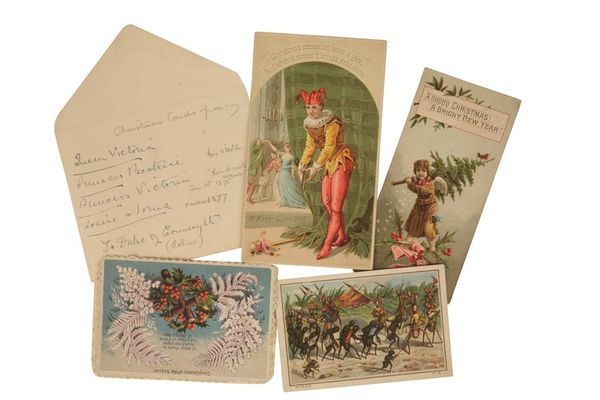 QUEEN VICTORIA (1819-1902) four lithographed Christmas cards