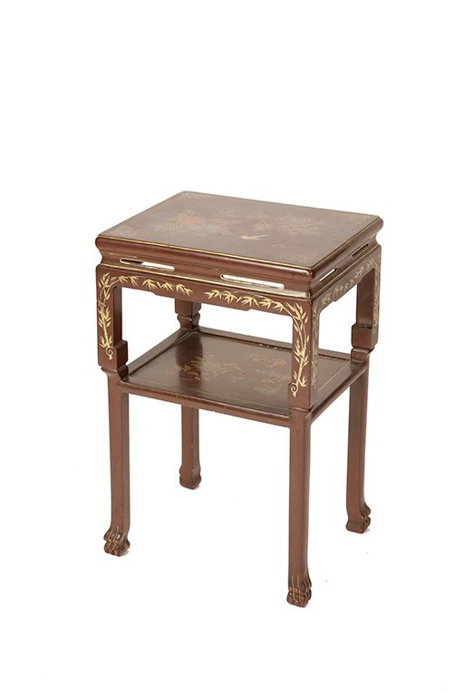 CHINESE BROWN LACQUER OCCASIONAL TABLE