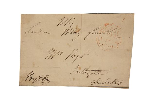 BYRON, GEORGE GORDON, LORD (1788-1824)Letter front, in Byron's hand