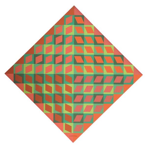 •VICTOR VASARELY (1908-1997) geometric 'Op Art' composition