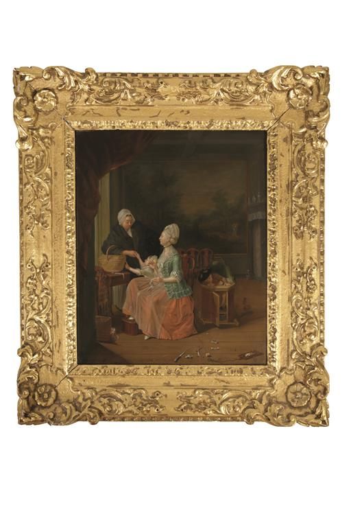 LOUIS BERNARD COCLERS (1741-1817) A genre painting depicting a mother, her children and a nurse