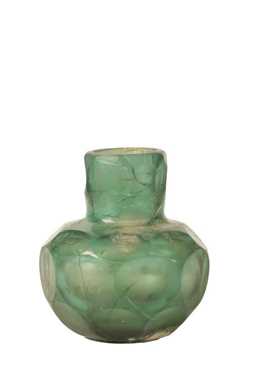 ANCIENT ISLAMIC GREEN FACETED VASE