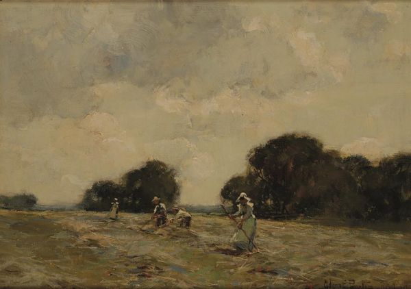 ADAM E. PROCTOR (1864-1913) "TURNING THE HAY"