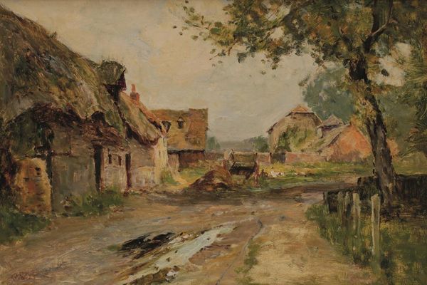 ERNEST WALBOURN (1872-1927) A farmyard scene