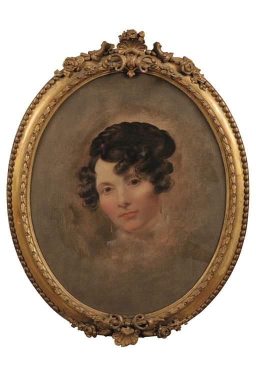 ENGLISH SCHOOL, 19TH CENTURY, A head snd shoulders portrait of Mrs Frances Moore