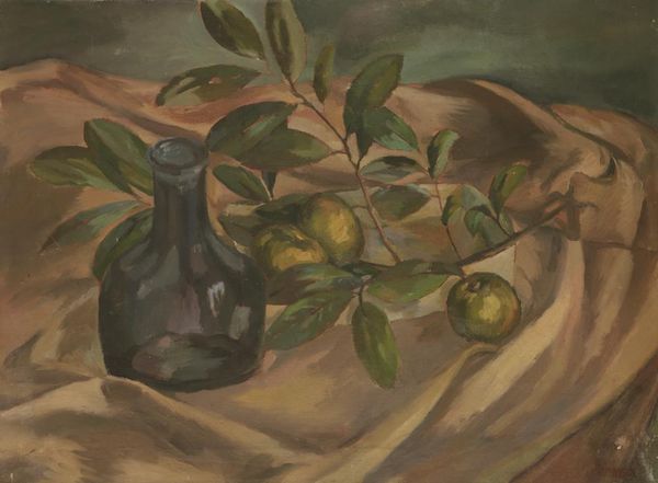 •MAUD SUMNER (1902-1985) Still life study of fruit and a glass bottle