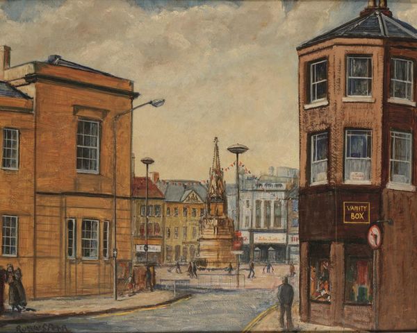 •RUSKIN SPEAR (1911-1990) A bustling street scene with figures