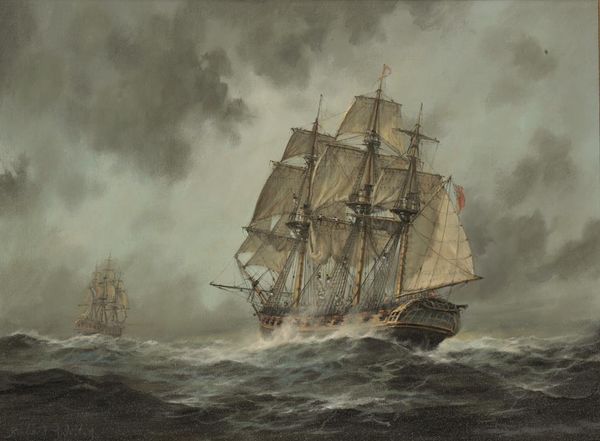 •RICHARD WILLIS (B.1924) A British ship pursuing a French vessel