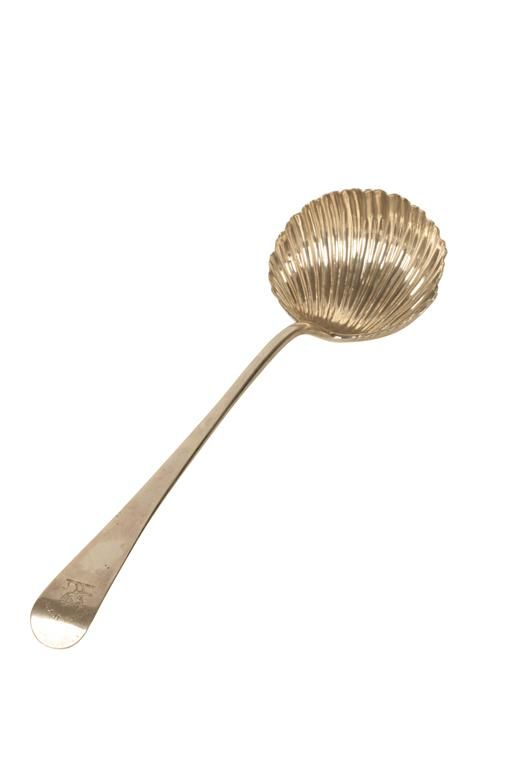 GEORGE II SILVER OLD ENGLISH PATTERN LADLE, by Paul Callard, London, 1757