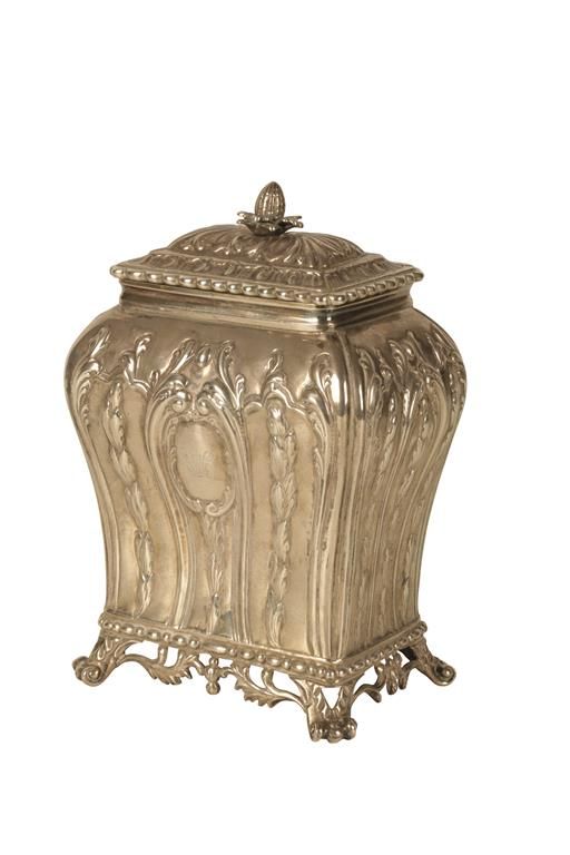 GEORGE III SILVER TEA CADDY by Pierre Gillois, London, 1770