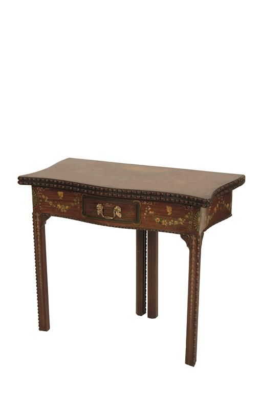 GEORGE III STYLE PAINTED MAHOGANY CARD TABLE