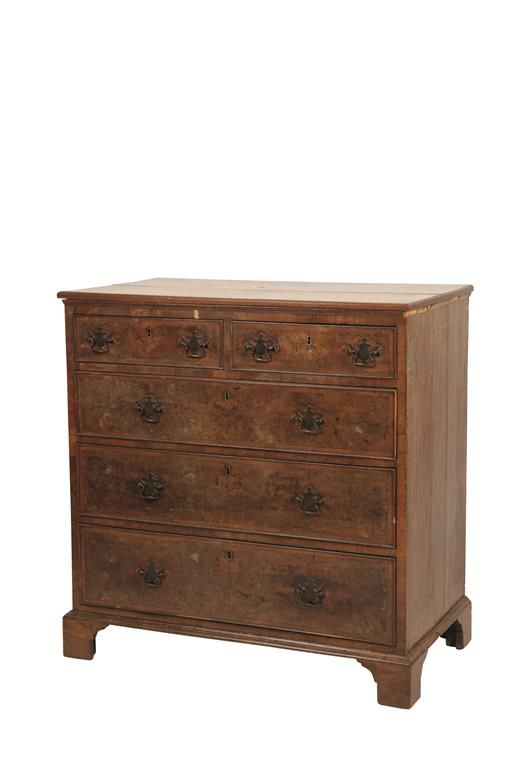 GEORGE II WALNUT CHEST OF DRAWERS