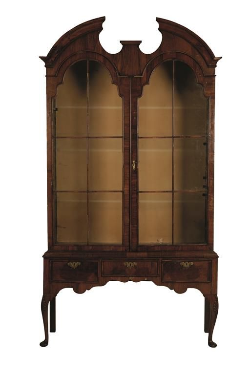 QUEEN ANNE STYLE WALNUT CHINA CABINET