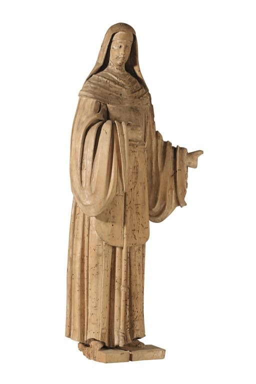 CONTINENTAL LIME WOOD FIGURE, 17TH / 18TH CENTURY