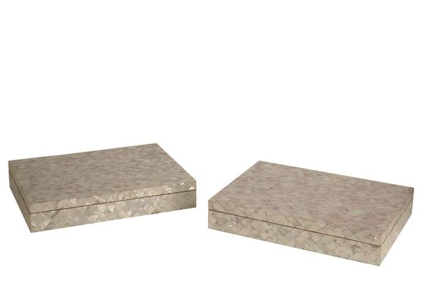 PAIR OF MOTHER OF PEARL RECTANGULAR BOXES