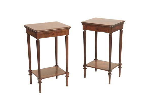 FINE PAIR OF LOUIS XVI STYLE ROSEWOOD BEDSIDE TABLE