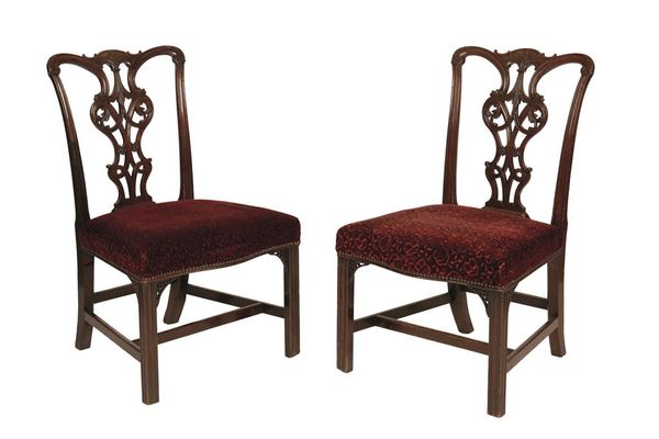 FINE SET OF FOUR EARLY GEORGE III MAHOGANY DINING CHAIRS