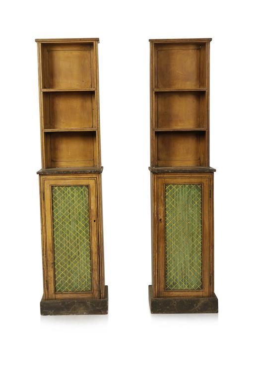 PAIR OF REGENCY STYLE PAINTED PIER CABINETS