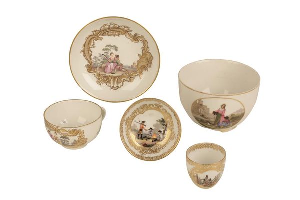 MEISSEN PORCELAIN CUP AND SAUCER, 18th century
