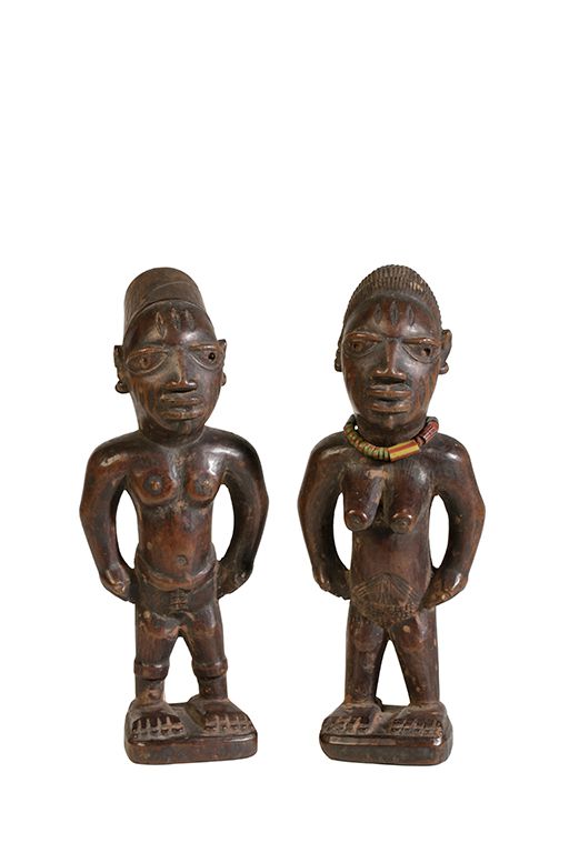 PAIR OF YORUBA WOODEN IBEJI TWINS