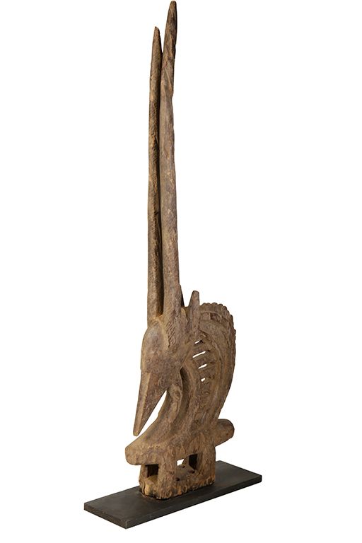 WOODEN BAMANA CHIWARA ANTELOPE HEADDRESS