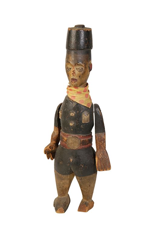 IBIBIO WOODEN STANDING COLONIAL FIGURE