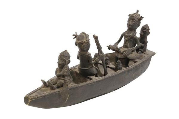 BENIN BRONZE BOAT