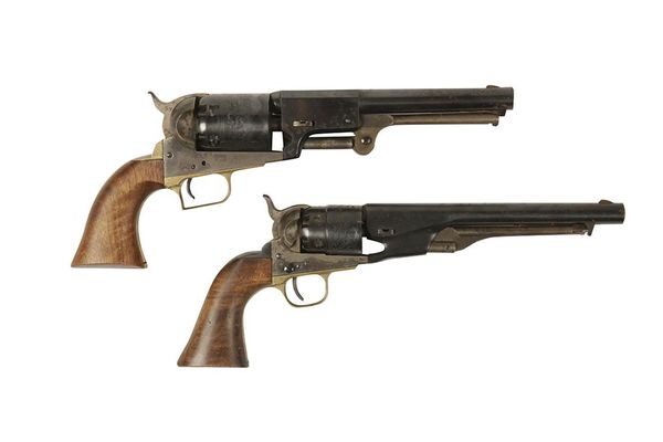 TWO REPLICA COLT PERCUSSSION REVOLVERS (DEACTIVATED)