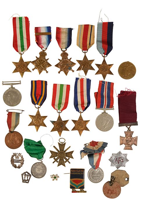 LOT OF GREAT WAR MEDALS AND WW2 MEDALS