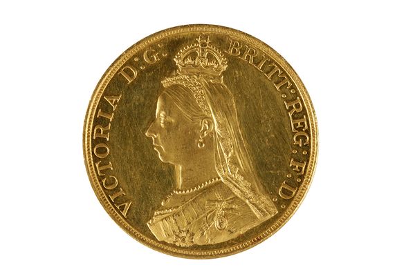 VICTORIA £5 GOLD COIN 1887 (c.40g)