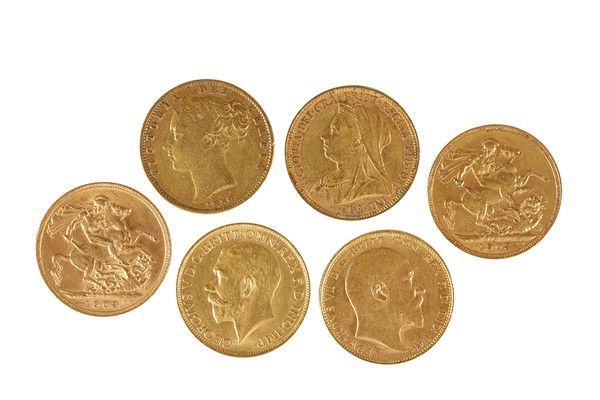 SIX GOLD FULL SOVEREIGNS