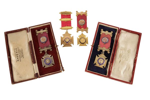 TWO 9CT GOLD BUFFS MEDALS