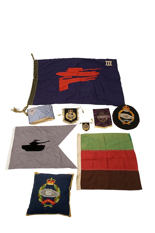 FLAGS AND PILLOWS relating to Royal Tank Regiment