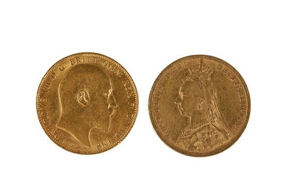 EDWARD VII GOLD SOVEREIGN 1909 And a Victoria 1888 gold sovereign