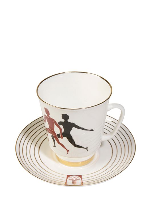 RARE LAMANOV USSR CUP AND SAUCER made for the 1980 Olympics