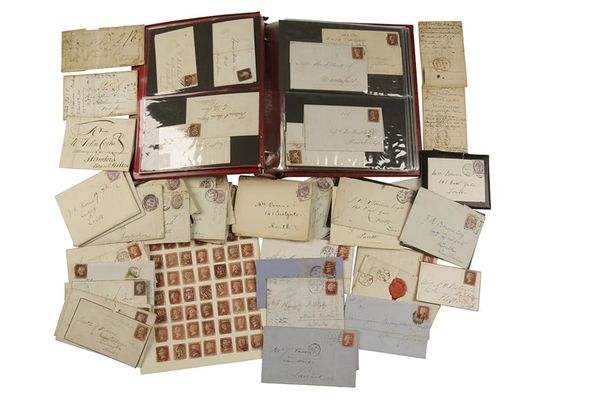 COLLECTION OF MIXED 19TH CENTURY CORRESPONDENCE with Penny Reds