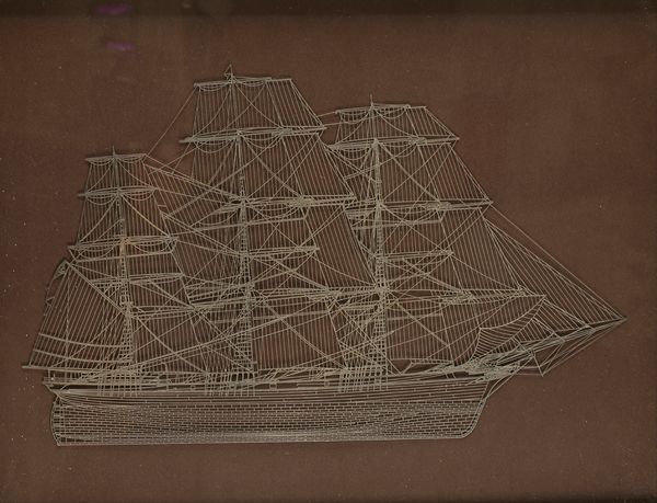 THERMOPYLAE' reverse painted on glass study of the extreme composite clipper ship