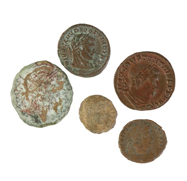 FIVE CONSTANTINE ROMAN COINS Fine to NVF